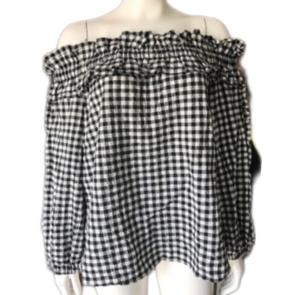 RACHEL Rachel Roy Women's Gingham Top Size 2X - Picture 2 of 10